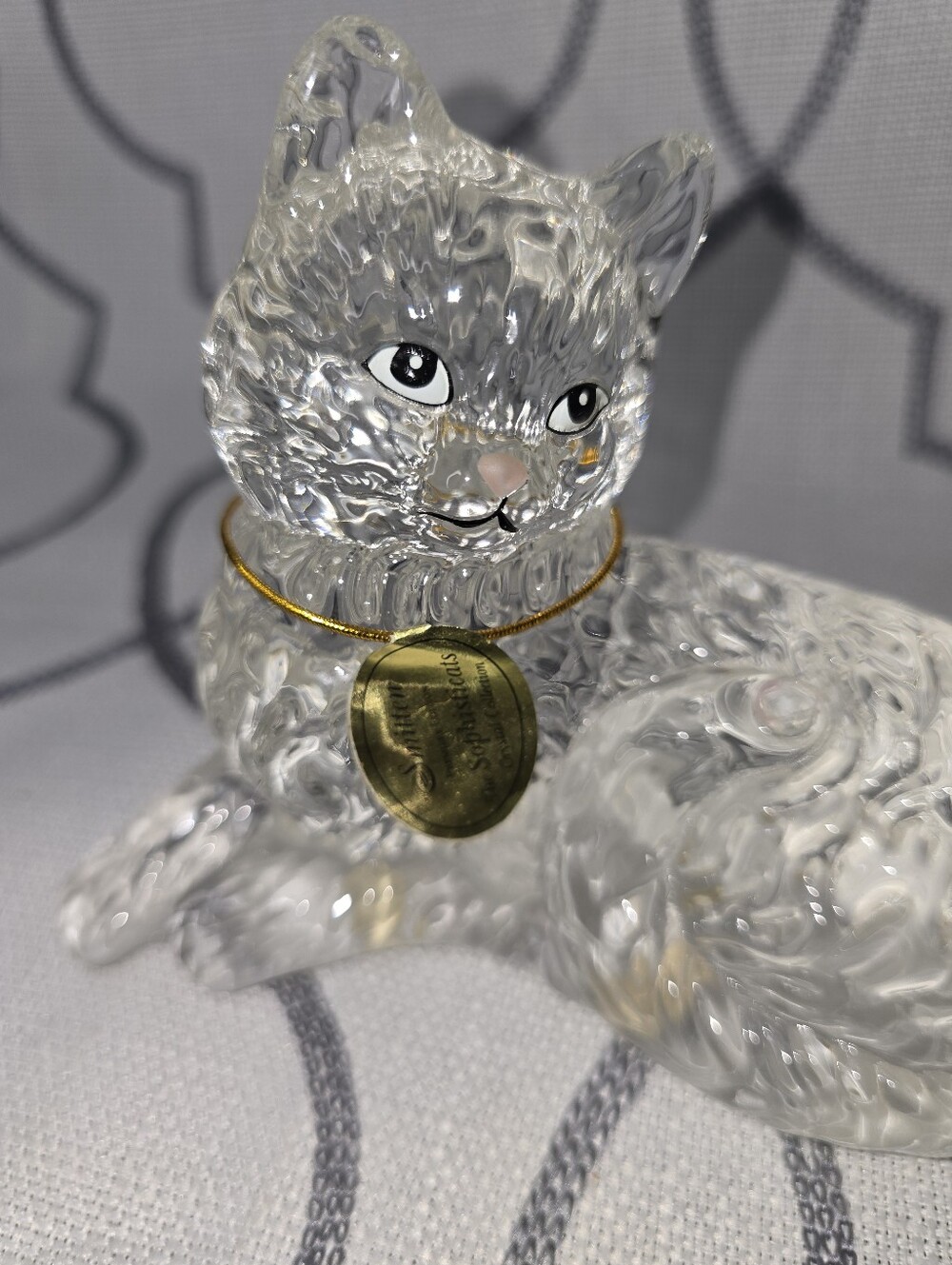 Bradford Exchange Smitten Kitten Cat  Crystal Figurine Sophisticats Read Below - Picture 2 of 7